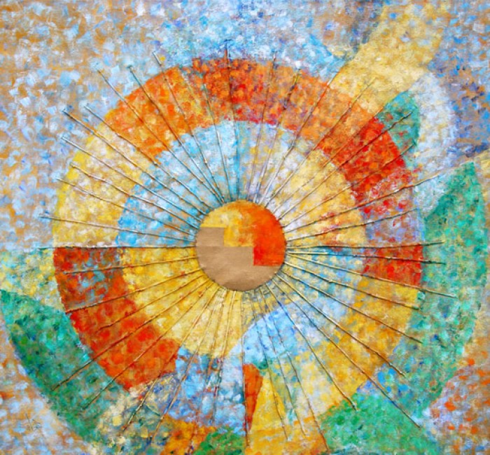 "Sapanes"
Eitempera, Sapanes aus Banenschalenfasern
80 x 80
2006